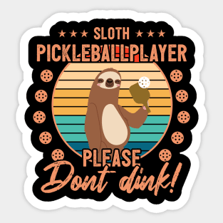 Funny Pickleball Player Gift Sloth Sticker